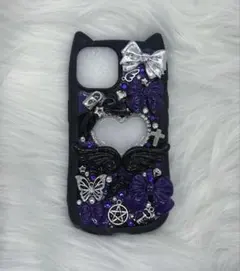 iPhone13.14 デコケース 猫耳☆