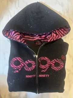 9090girl glitter logo zip hoodie