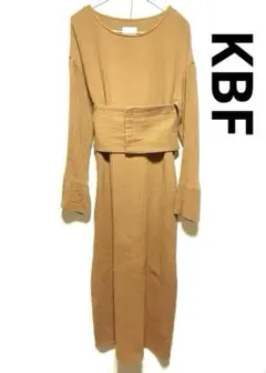 セール☆ KBF ウエストマーク シワ加工 ロングワンピース