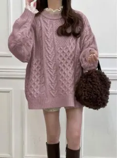 【期間限定値下げ‼︎】 GRL ケーブル編みニットトップス[mb1462]