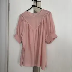 ピンク シフォン バルーンスリーブ ブラウス 38/Mのサムネイル