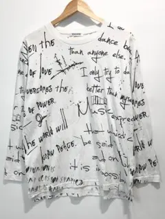 VOGUISH 総柄 テキストプリント柄 ロングスリーブ Tシャツ