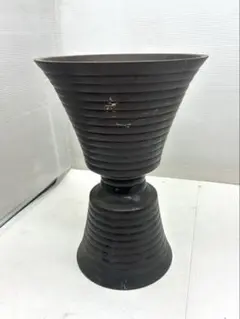 広瀬茶華道美術 金属製 花器 花瓶 華道 生け花用 重量感あり フラワーベース