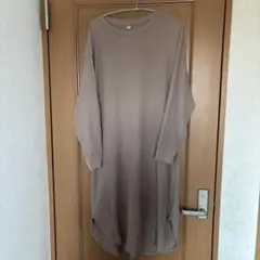 ３Ｌ　UNIQLO ワッフルワンピース　ピンクベージュ
