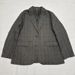 MUJI 無印良品 ウール混 チェック テーラードジャケット グレンチェック S