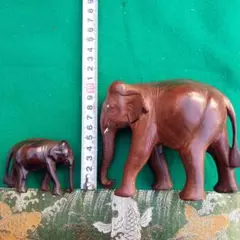 木製象の置物（大・小）