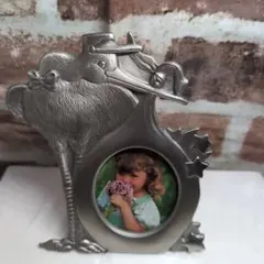 ロイヤル セランゴール ピューター コウノトリ フォトフレーム 写真立て