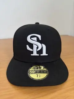 【New Era】 59FIFTY Softbank 黒キャップ 7 3/8