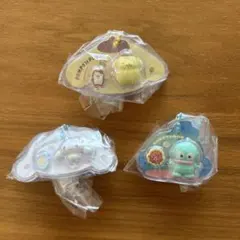 パッケージチャーム　3個　ハンギョドン　シナモン　ポムポムプリン　サンリオ