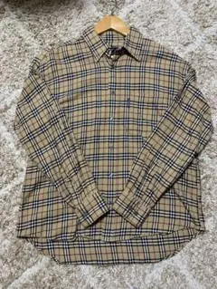 【古着】BURBERRY ベージュ チェック柄 長袖シャツ