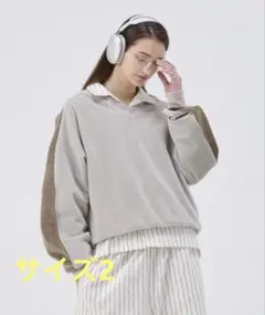 soerte ルーズVネックベルベットスウェット