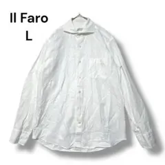 イルファーロ　三陽　ブラウス　リネンブレンド　長袖シャツ　Ｌ　花柄　オフホワイト