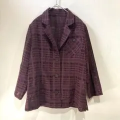 Natural Basic チェック柄ジャケット シースルー（M）サイドスリットのサムネイル