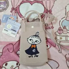 【MOOMIN 】リトルミイ ニットショルダーバッグ ベージュ 新品タグ付きのサムネイル