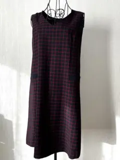 karlparklaneカールパークレーン　チェック柄ノースリーブワンピース　L
