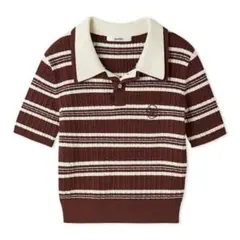 snidel ワンポイントレイヤードポロニットプルオーバー