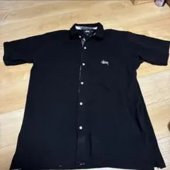 stussy（ステューシー）ショーンフォント刺繍 鹿の子　シャツ/XL/ブラックのサムネイル