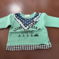 ミントグリーン アンカー柄 トレーナー