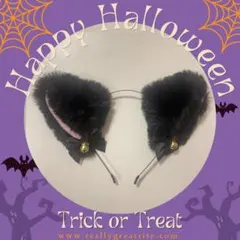 特価！！猫耳 カチューシャ ブラック 黒ねこ コスプレ 仮装 ハロウィン セット