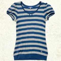 バーバリーブルーレーベル ロゴプレート 半袖 ニット カットソー ホースロゴ