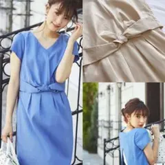 【新品タグ付】プロポーションPBDバックレースセパレート風ワンピース3ベージュ夏