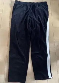 ブラックジャージパンツ サイドストライプ　コーデュロイ