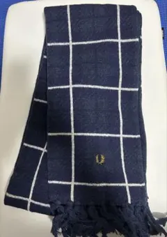 【FRED PERRY】ネイビー チェック柄 マフラー