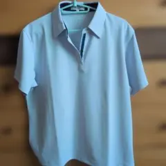 トンボ学生服　半袖ポロシャツ　ボタンダウン　淡いブルー　即購入OKのサムネイル