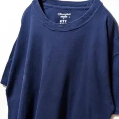 チャンピオンChampion 無地 Tシャツ ネイビー 紺色 L 古着
