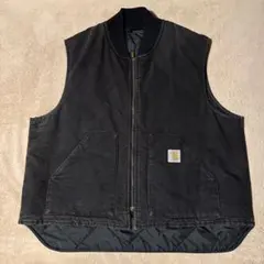 希少モデル！】Carhartt カーハート ダック ベスト ブラック 黒 ボア
