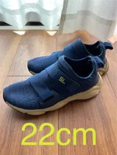 ＳＬ　瞬足　22cm ネイビー　キッズ　スリッポン　22 子供　syunsoku