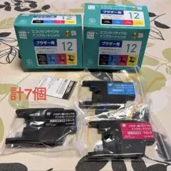 エコリカ インクカートリッジ 計7個 LC12-4PKの4色パック1箱とバラ3個のサムネイル