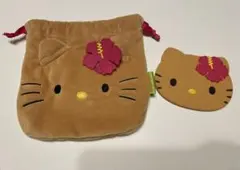 sweet付録 日焼けキティ 巾着・ミラーセット