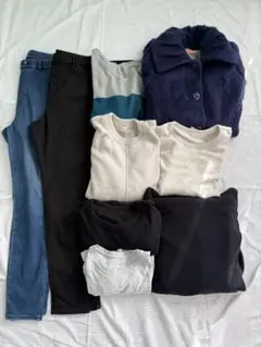 XLレディースまとめ売り　ネイビーカジュアルコート セットアップ 8点