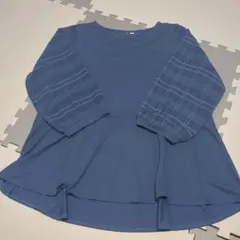 七分丈　チュニック　ブルー　L