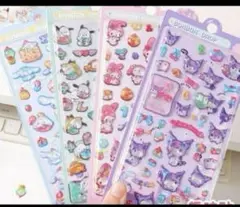 サンリオ 3D立体シール ボンボンドロップ ぷくぷくシール 4枚セット