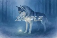 オオカミのデジタルアート　AI生成　 №21