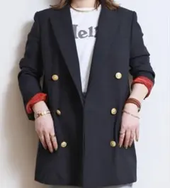 未使用タグ付き　MADISONBLUE ダブル　ロングジャケット　タキシード　絹 未使用タグ付き MADISONBLUE ダブル ロングジャケット タキシード 絹