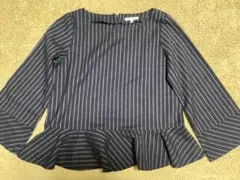 GLOBAL WORK ストライプ フレアヘム トップス M