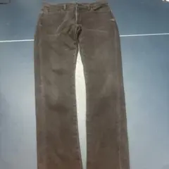 ダークブラウン ストレートレッグ デニムパンツ