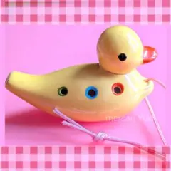 台湾 お土産 オカリナ アヒル 鳥 陶器 笛 ネックレス スイマー 昭和レトロのサムネイル