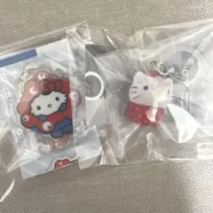 ミャクミャクなりきりアクリルチャーム＆いちごめじるしアクセサリー キティ