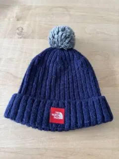 THE NORTH FACE ネイビー ニット帽 ポンポン付き
