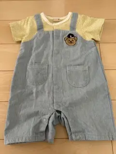 petit main オーバーオール風　ロンパース　半袖 80cm