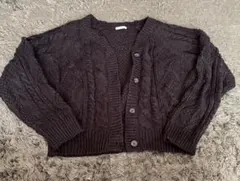 GU ジーユー　黒 ケーブルニット カーディガン