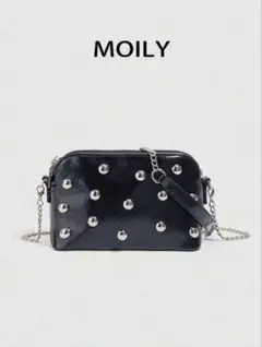 MOILY スタッズ付き ショルダーバッグ ブラックのサムネイル