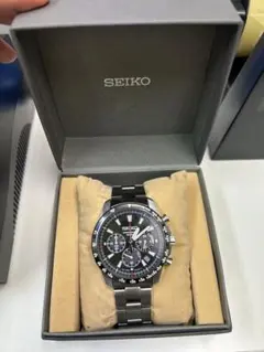 【未使用品】セイコー クロノグラフ SSB031 T63-00D0 ブラック セイコー クロノグラフ SSB031 6T63-00D0 クオーツ メンズ 腕時計