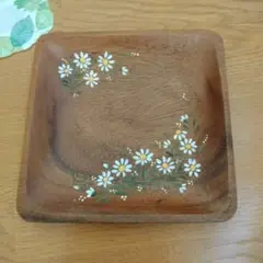【新品】木製小物入れ ナチュラル雑貨 木製皿 カントリー雑貨 木製トレー 花