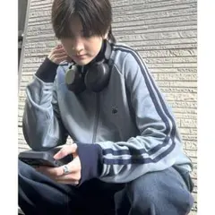 KAPPA 袖ラインジャージ トラックジャケット ユニセックス L ブルー系