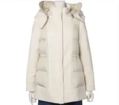 TATRAS ウール×ナイロン　02 フード付きアイボリー　ダウンコート